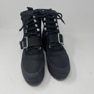 Steve Madden Women's Nayra Platform Lace Up Black Mult Booties Size 7